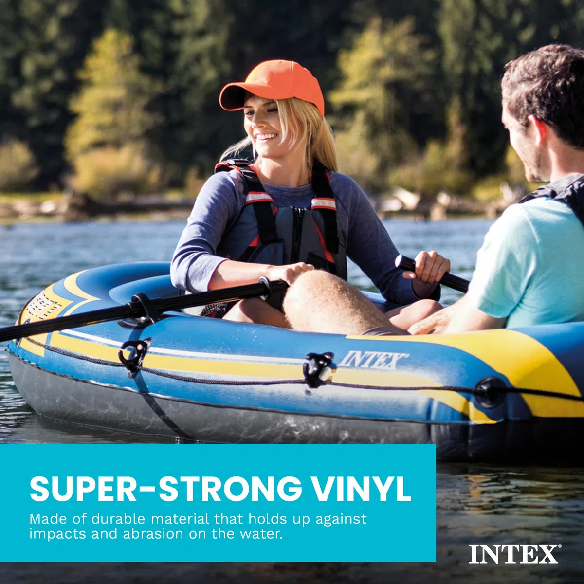 Intex Challenger 2 Schlauchboot Blau/Gelb 236 x 114 x 41 cm, 1 Stück