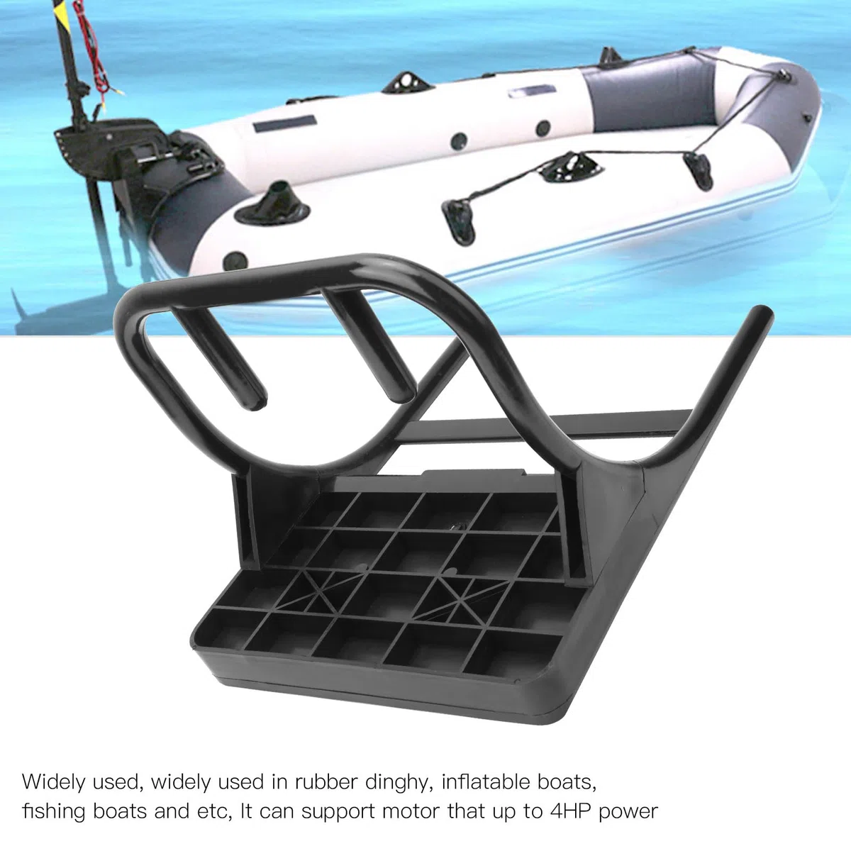 Schlauchboot Motorhalterung und Anglerkajak Motorhalterung für Schlauchboote und Fischerboote - Externe Universal Motorhalterung mit Installationszubehör