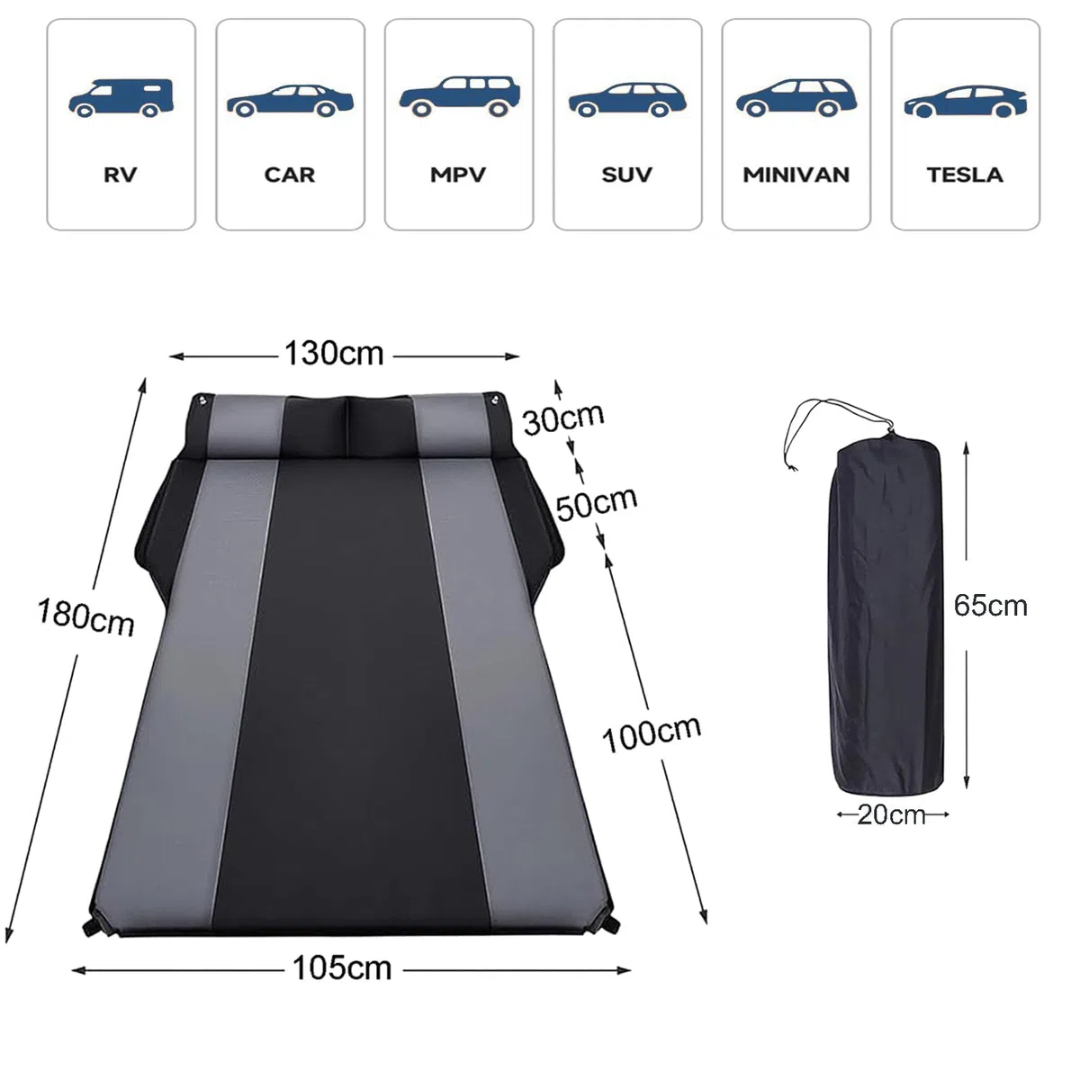 Luftmatratze Für Ford Puma St-Line 2020-2025 | Auto Kofferraum Matratze Selbstaufblasbar 5cm Dicke Reisematratze Isomatte Auto Faltbar Auto Outdoor Bett