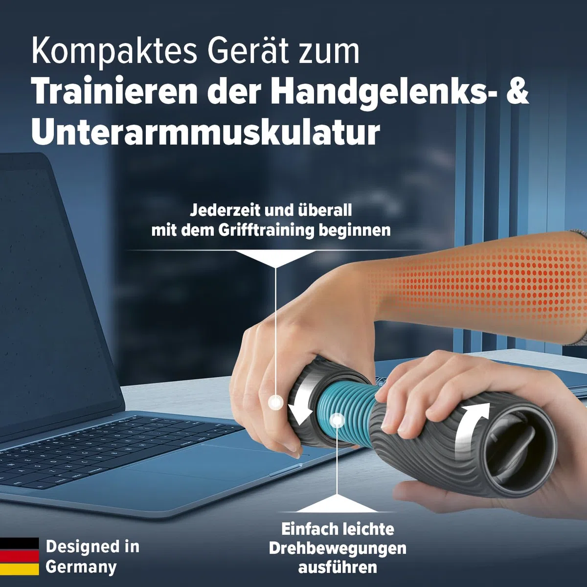 Handgelenk- & Unterarmtrainer, anpassbare Trainingsintensität mit 3 Federn | Verbesserte Beweglichkeit, Griffkraft stärken, Stressabbau, Förderung der Regeneration | Einsteiger & Profis