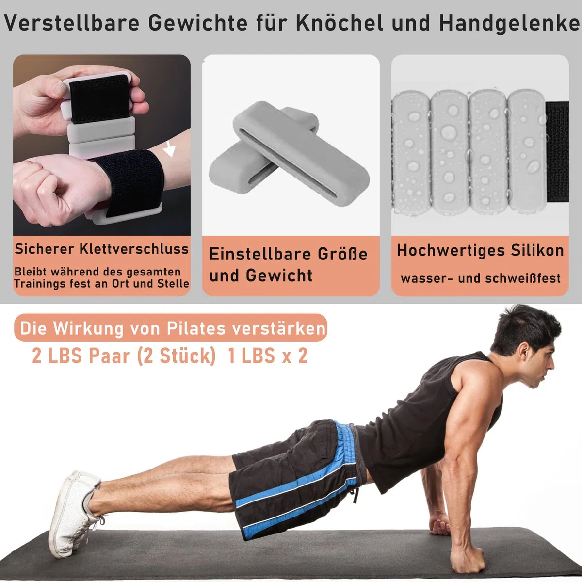 Pilates-Ring-Set, Pilates-Ausrüstung für das Heimtraining mit 35cm großem Magic Circle, Knöchel- und Handgelenkgewichten, Widerstandsbändern, für Anfänger geeignet, tolles Geschenk für Frauen