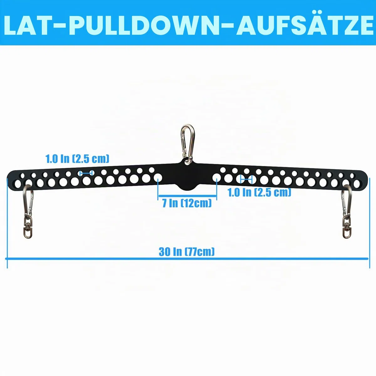Multi-Grip LAT Pull Down Bar für Home Gym Fitness, Spreizplatte LAT Pulldown Aufsätze für Pulley System Kabelmaschine, Doppel- bis Einzelkabel Befestigung Übungsgriff