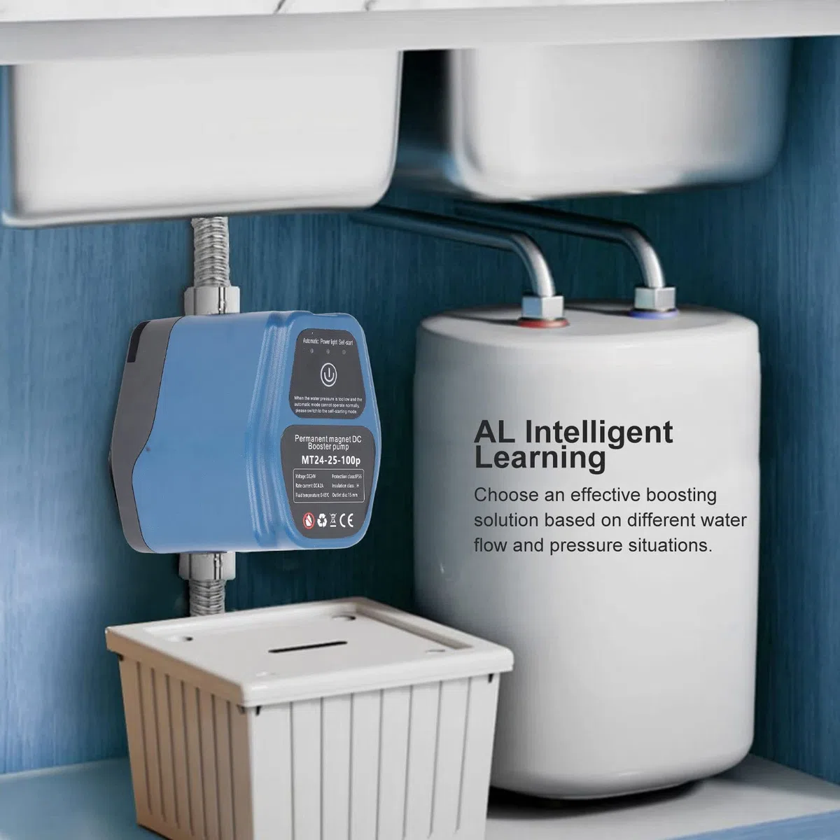 Wasser Druckverstärker Pumpe 100W 24V 25L, automatische Duschpumpe IP56, intelligentes Sensing