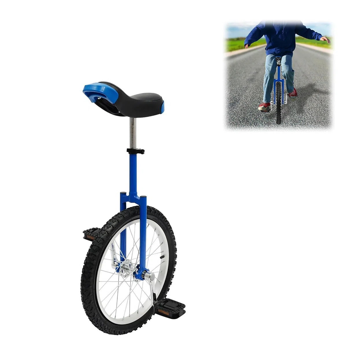 Einrad 18 Zoll Upgrade Einrad mit Ergonomischer Sattel Gleichgewichtstrainingeinrad Höhenverstellbar Einrads für 1,2–1,55m Kinder Professionell Einrads für Anfänger, Profis Unisex