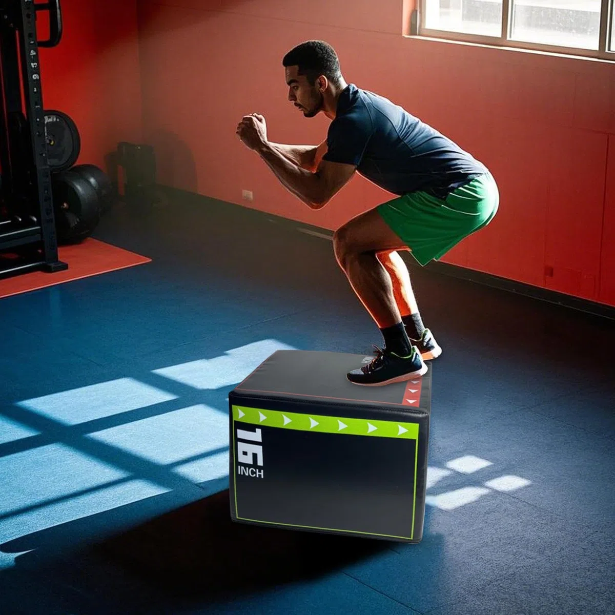 Generisch Sprungbox Für Training - rutschfeste Stoßfeste Plyo Box | Sprungtraining Tool, Verschleißfeste Fitnessgeräte Für Zuhause Gym, Soft-Schaumstoff-Kern, Gelenkschonendes Workout, Schwarz