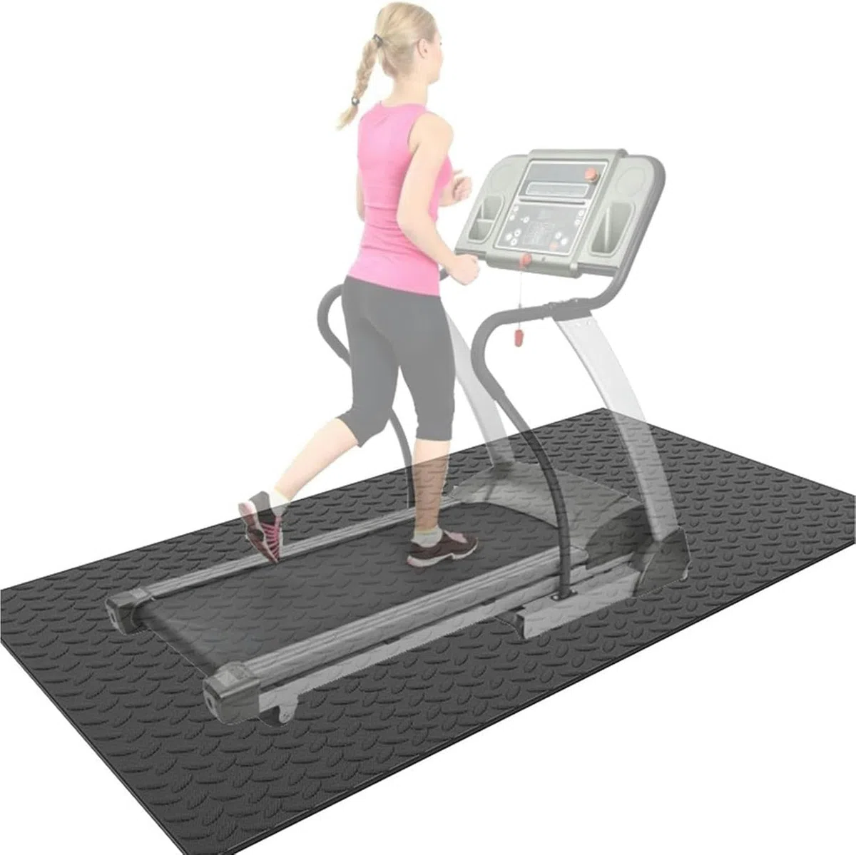 Laufbandmatte, Hochleistungs-Dicke 10mm Schwarze Bodenschutzmatte, Fitnessgeräte wasserdichte Matte, Unter Heimtrainer-Träger-Matte-Pad, Ellipsenmatte, Fitness-Matte