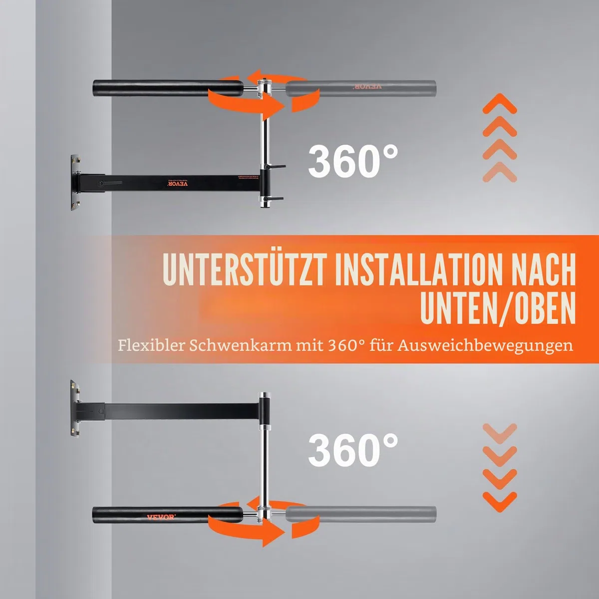 VEVOR Wandhalterung Boxen Reflexstange, Boxen Speed Trainer Boxen Spinning Bar mit Handschuhen, Einstellbare Trainingsgeräte für Boxtraining Kickboxen, MMA, Stressabbau & Fitness Schwarz
