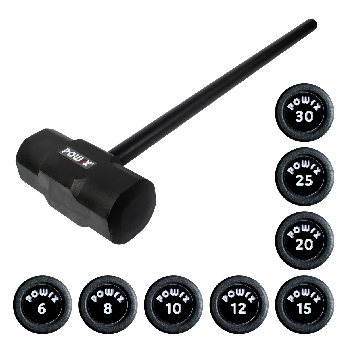 Gym Hammer Gewichthammer von POWRX - 6 kg bis 30 kg - Schwarz - Functional Fitness (6 kg)