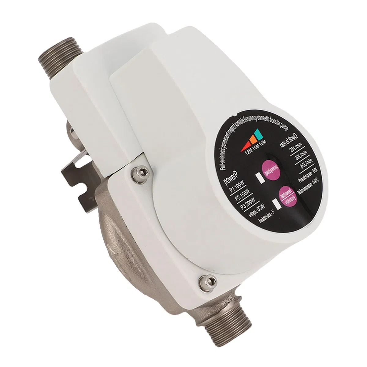 Weytoll Wasserdruckerhöhungspumpe, automatisch, leise, bürstenloser Motor mit 3 Geschwindigkeiten für Wasserhähne, Toiletten, Boiler, Duschen (EU -Stecker)