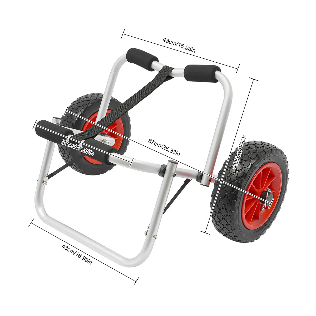 Kajakwagen Schlauchboot Sup Trolley Kajak Zubehör Transportwagen Klappbar Aluminium Kanuwagen, 80 kg Tragkraft – Faltbarer Transportwagen für Boote, Kanus, Kajaks