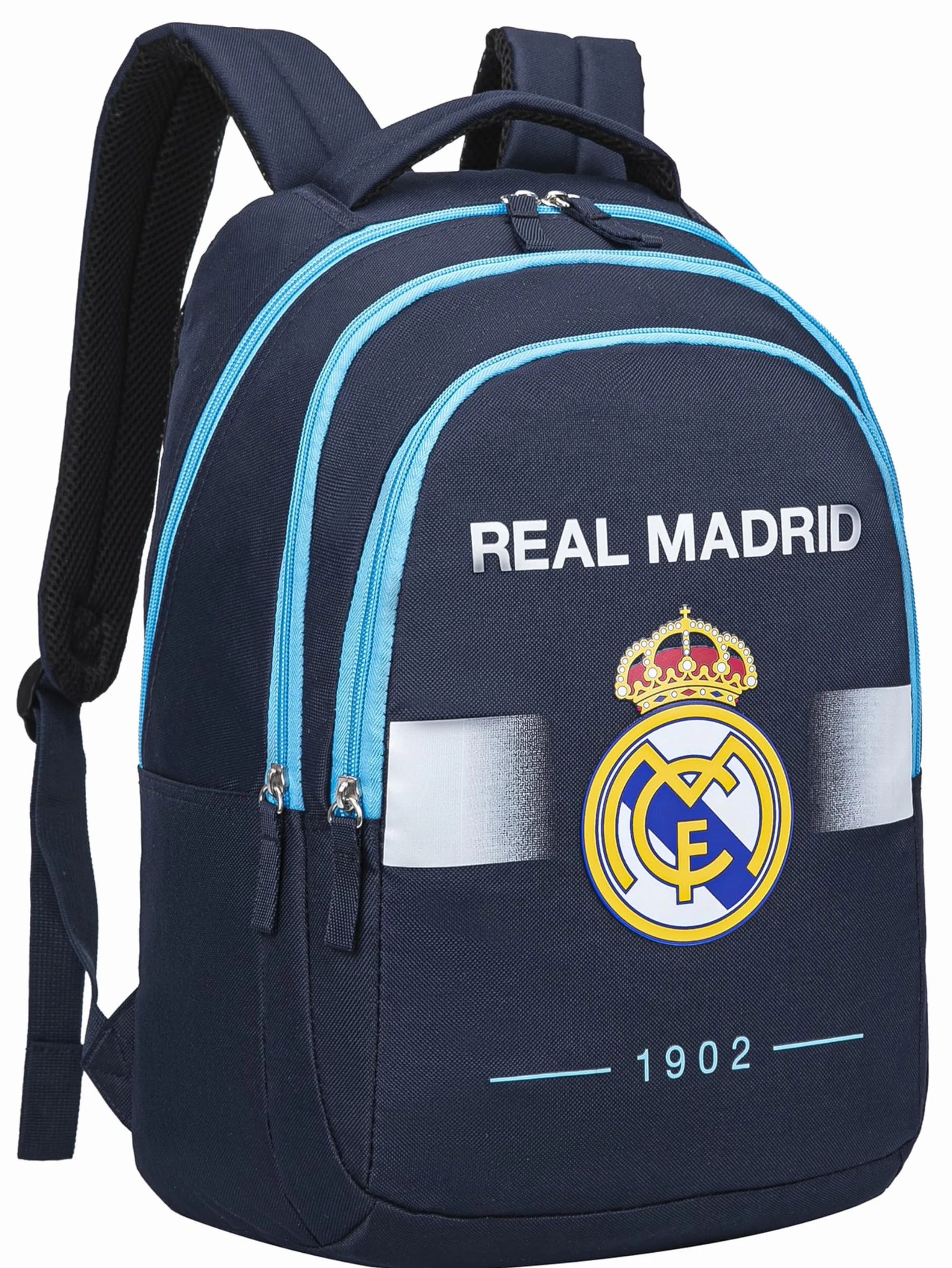 Real Madrid Schulrucksack mit 3 Fächern, offizielle Kollektion