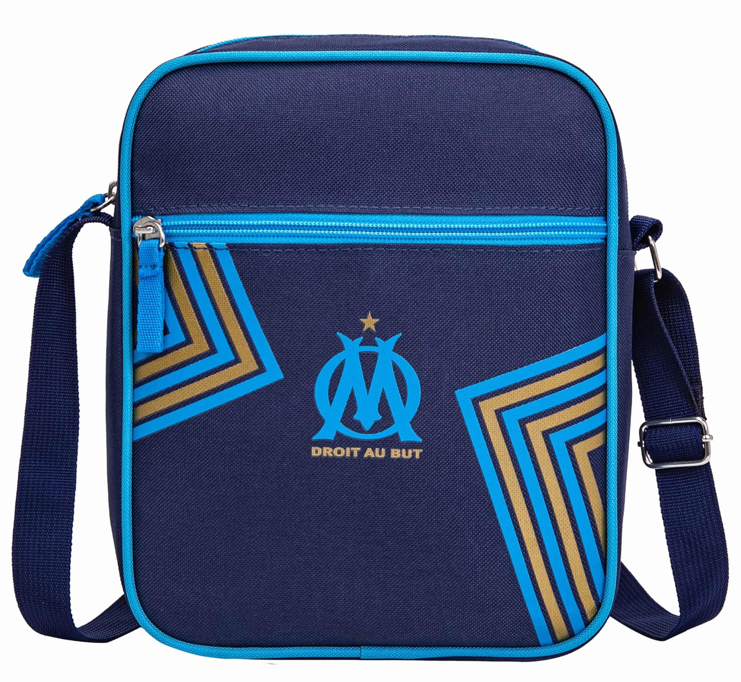 OLYMPIQUE DE MARSEILLE Tasche für Erwachsene - Offizielle Kollektion, Einfarbig, Blu, 25 x 20 x 10 cm, Reißverschluss, Top Handle, Polyester 100%