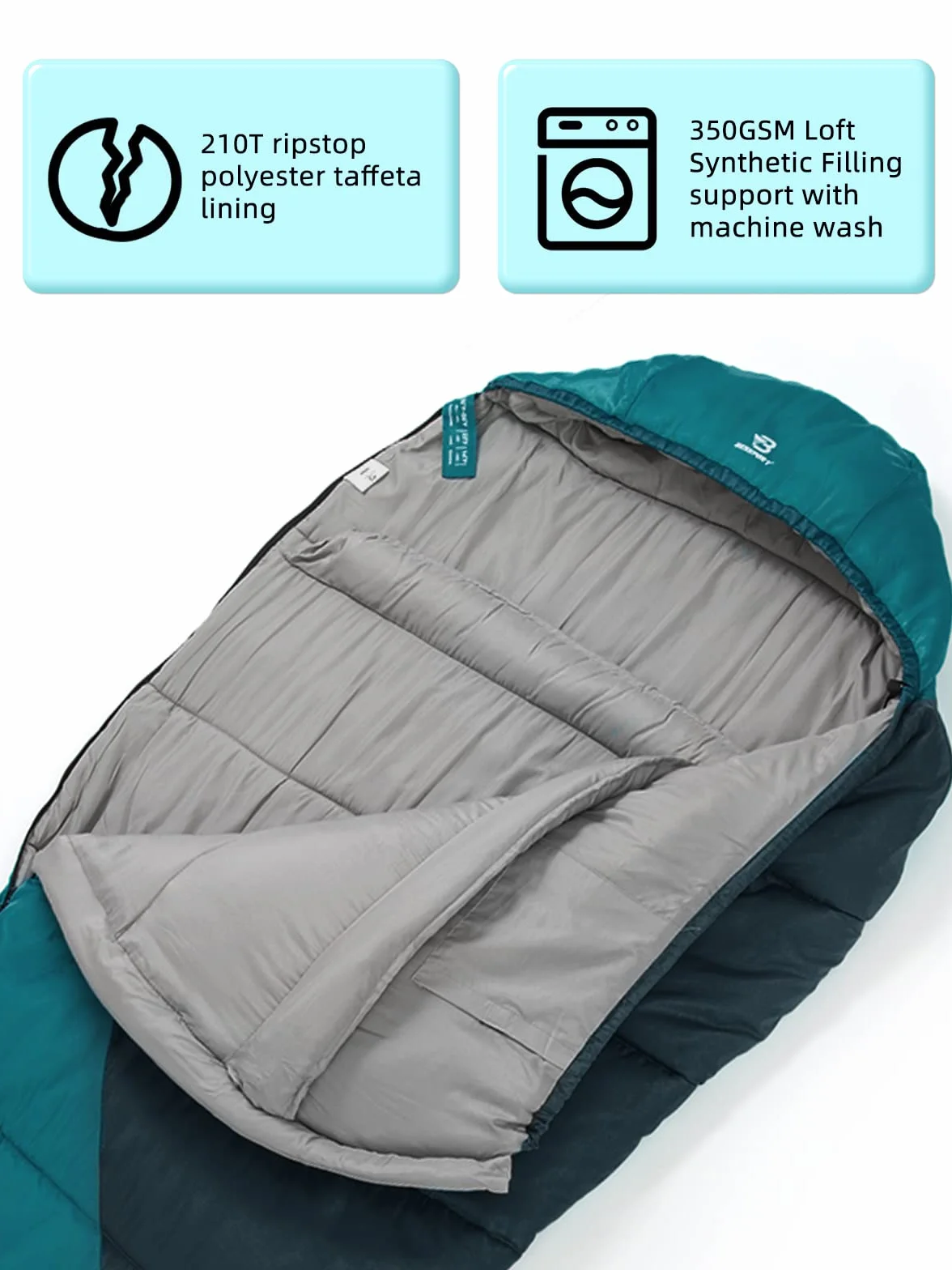 Bessport Schlafsack -10 ℃ - 15 ℃ 4 Jahreszeiten Winter Mumienschlafsack Wasserabweisend Schlafsack für Reise Zelten Camping Outdoor Camping oder Indoor