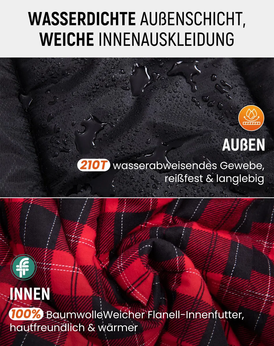 KingCamp Schlafsack für Erwachsene, Winter, Flanell, kompakt, 3-4 Jahreszeiten, Decke für Camping, Reisen, Zelte, Wandern, Outdoor, Indoor, 4 ℃ bis -15 ℃/230 x 90 cm