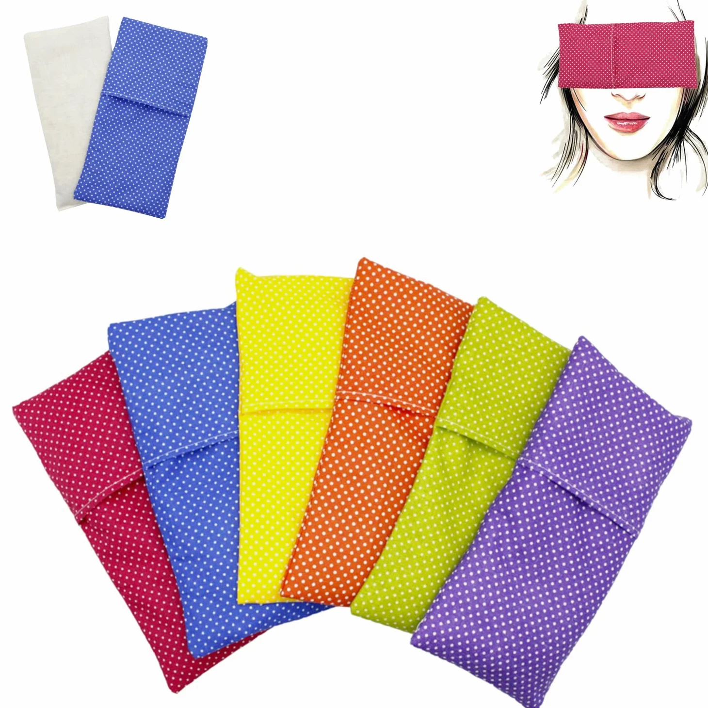 Augenkissen yoga "Pack 6 colors" (6 Füllung, 6 waschbare Bezüge) | Lavendel Samen und Reis | Yoga, Meditation, Entspannung, für Ihre Augen ..