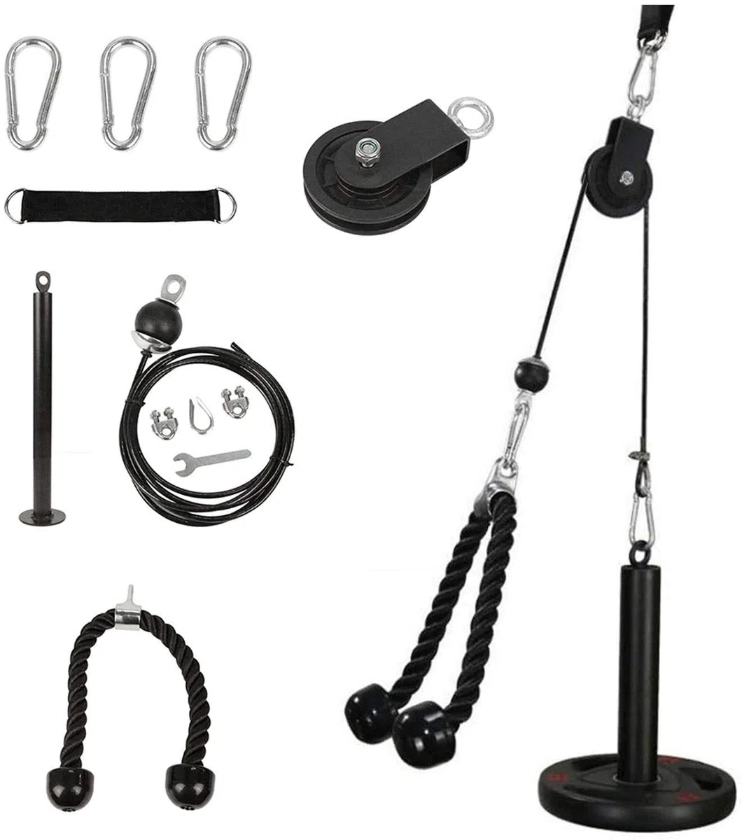 Seilzug Fitness Gym, Kabelzug Fitness Kabel Latzug Unterarmtrainer für LAT Pull Down, Bizeps Curl, Trizeps,Arm Krafttraining Kabelzug Pulley System