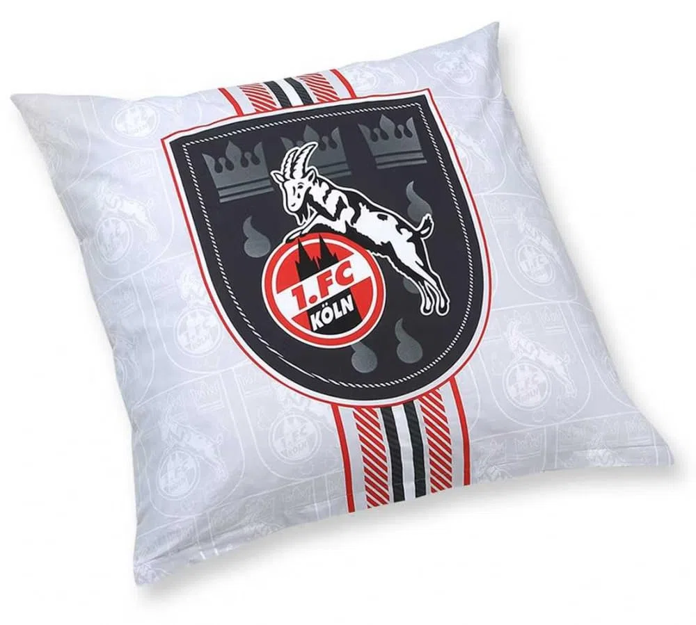 1. FC Köln Wende Bettwäsche - Logo + Stadtwappen - nachtleuchtend 2-teilig 135 x 200 cm - Plus Lesezeichen Wir lieben Fußball