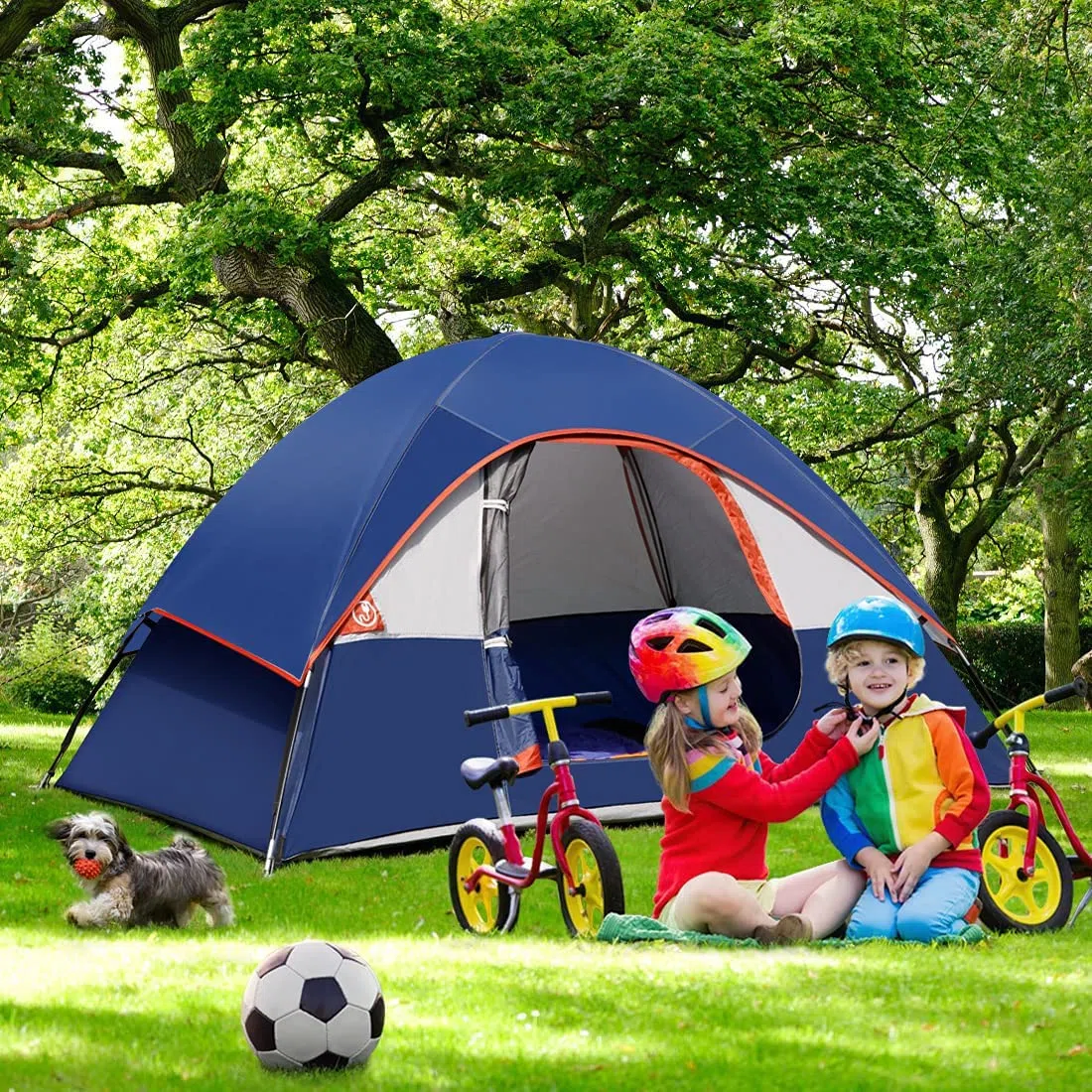 UNP Campingzelt 2-3 Personen, Wasserdicht, Winddicht, Mit Regenschutz, Einfach Aufzubauen, Tragbares Kuppelzelt FüR Camping