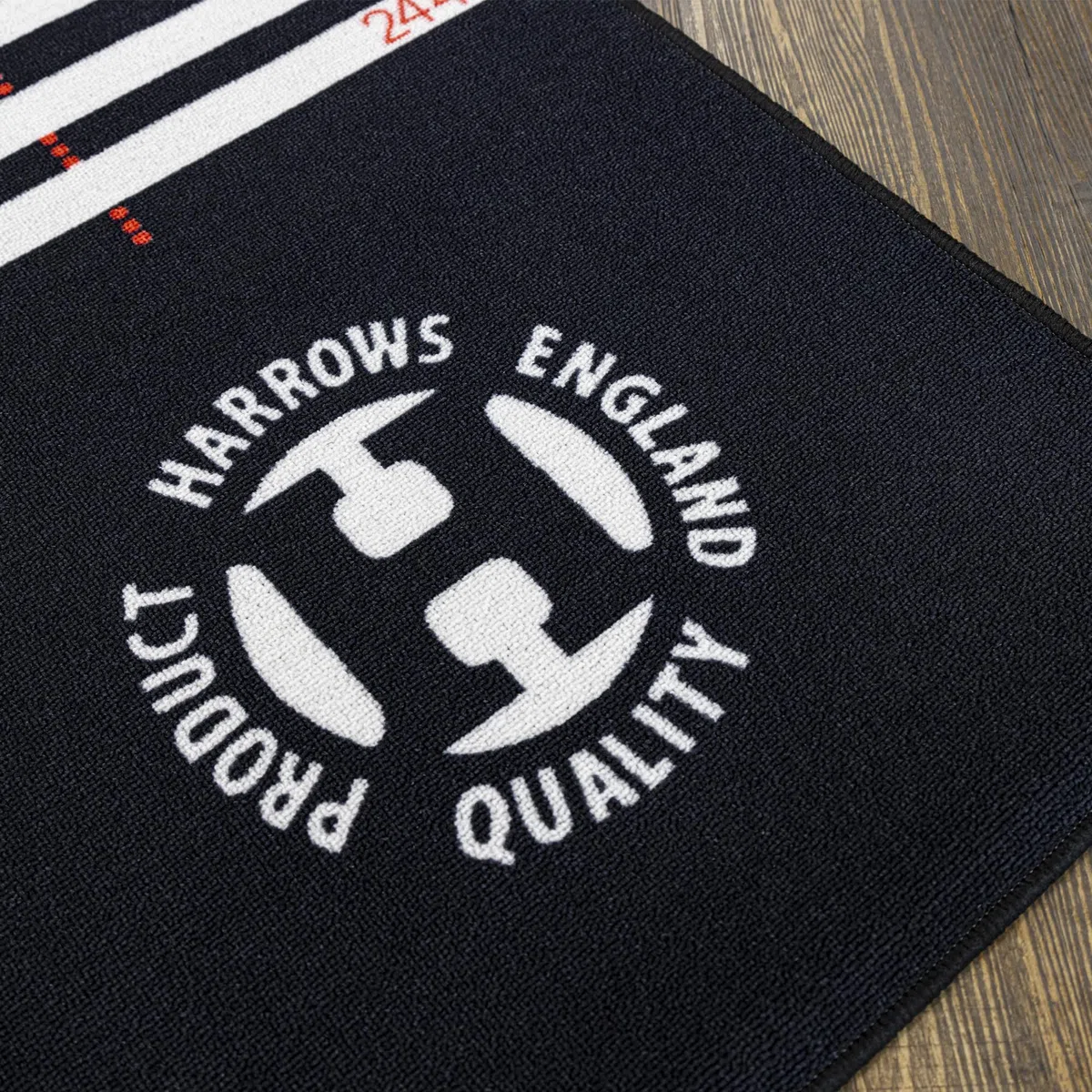 Harrows Dartmatte mit Darts Oche | Bodenmattenschutz | Rutschfeste Matte | Professionelle Dartmatte mit Gummiunterseite