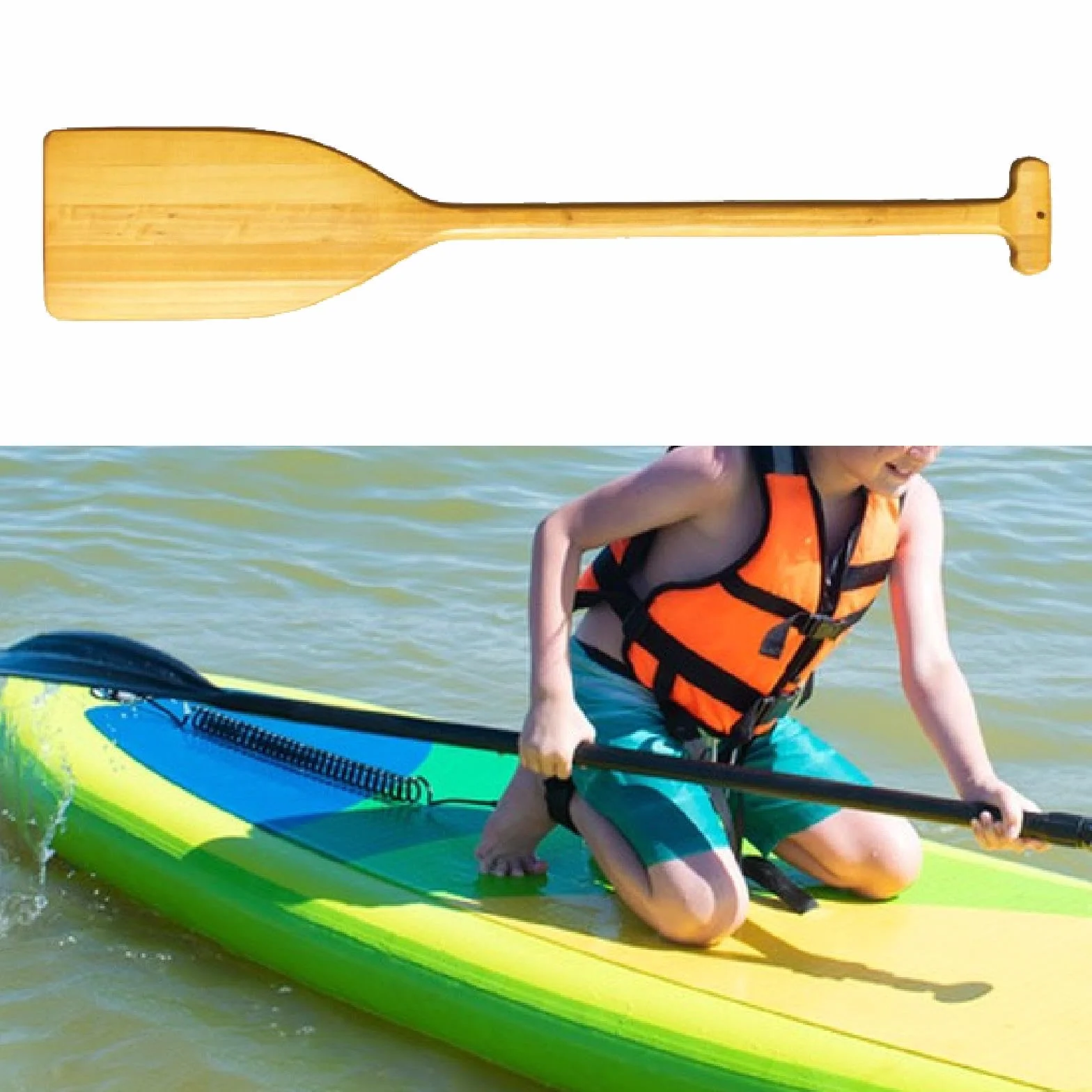 Holz Boots Ruder, Holzpaddelboot Ruder 32 Zoll, Stechpaddel Holz Deko, Wooden Boat Paddle für Heim Büro Bootfahren Kajak Pool Dekoration Rudern Requisiten