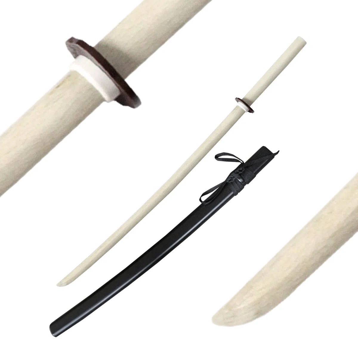 DEPICE Set Bokken Katana Weißeiche mit Saya - Iaido, Aikido, Kenjutsu, Kendo - Länge 101 cm