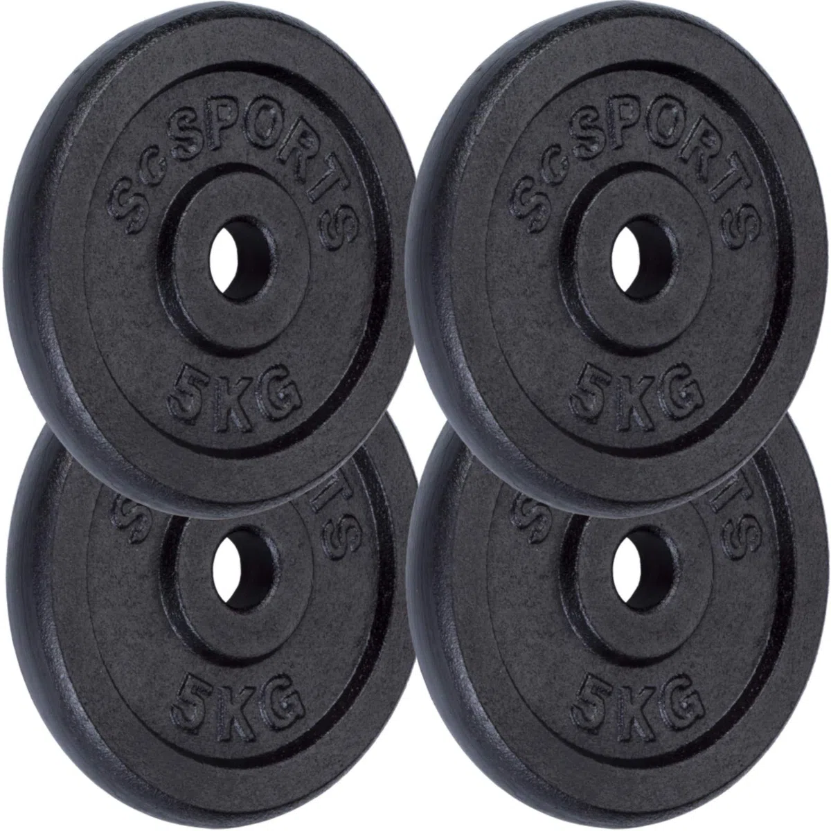 ScSPORTS® Hantelscheiben 30mm Set 2–120 kg aus Gusseisen, Gewichtsscheiben für 30 mm Hantelstangen, Hantelscheibe für Krafttraining, Gewichte für Zuhause, Home Gym & Muskelaufbau
