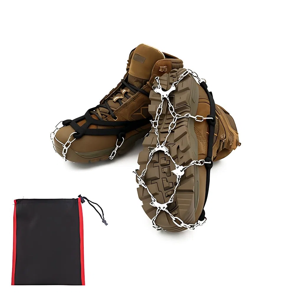 Steigeisen, Steigeisen für Bergschuhe, Edelstahl Spikes Schuhkrallen, für Winterwanderungen, Spaziergänge, Jogging, Klettern, Wandern