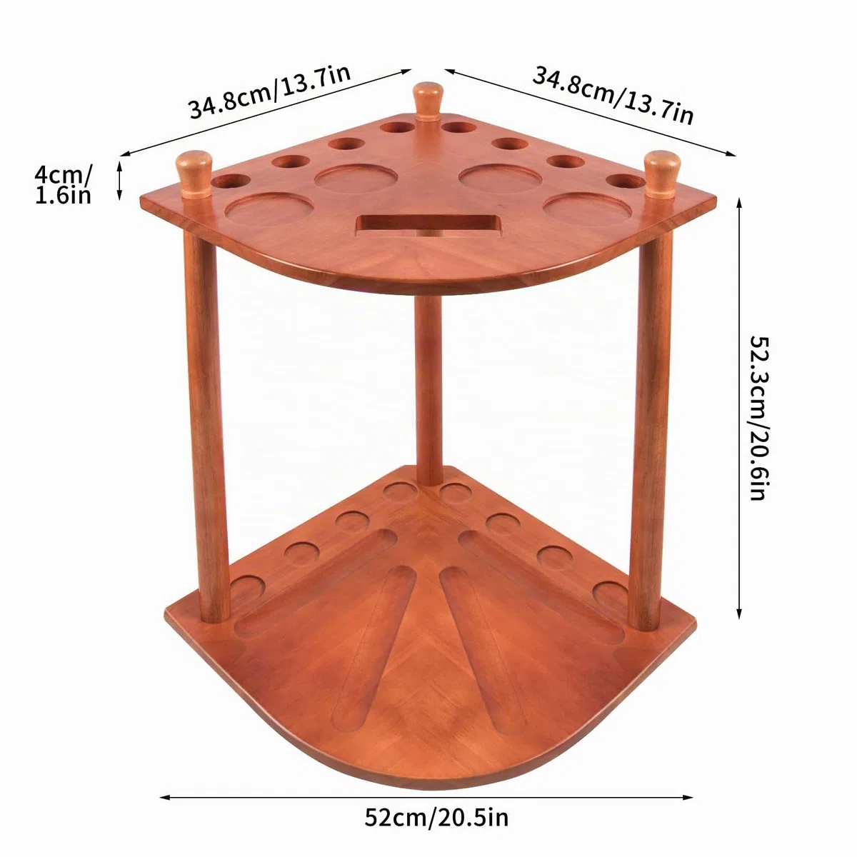 AKLOT Pool Queue Halter, Pool Queue Rack Billard Queue Racks mit Pool Stick Halter Getränkehalter 16 Kugelhalter hält 8 Sticks und komplettes Set Poolkugeln