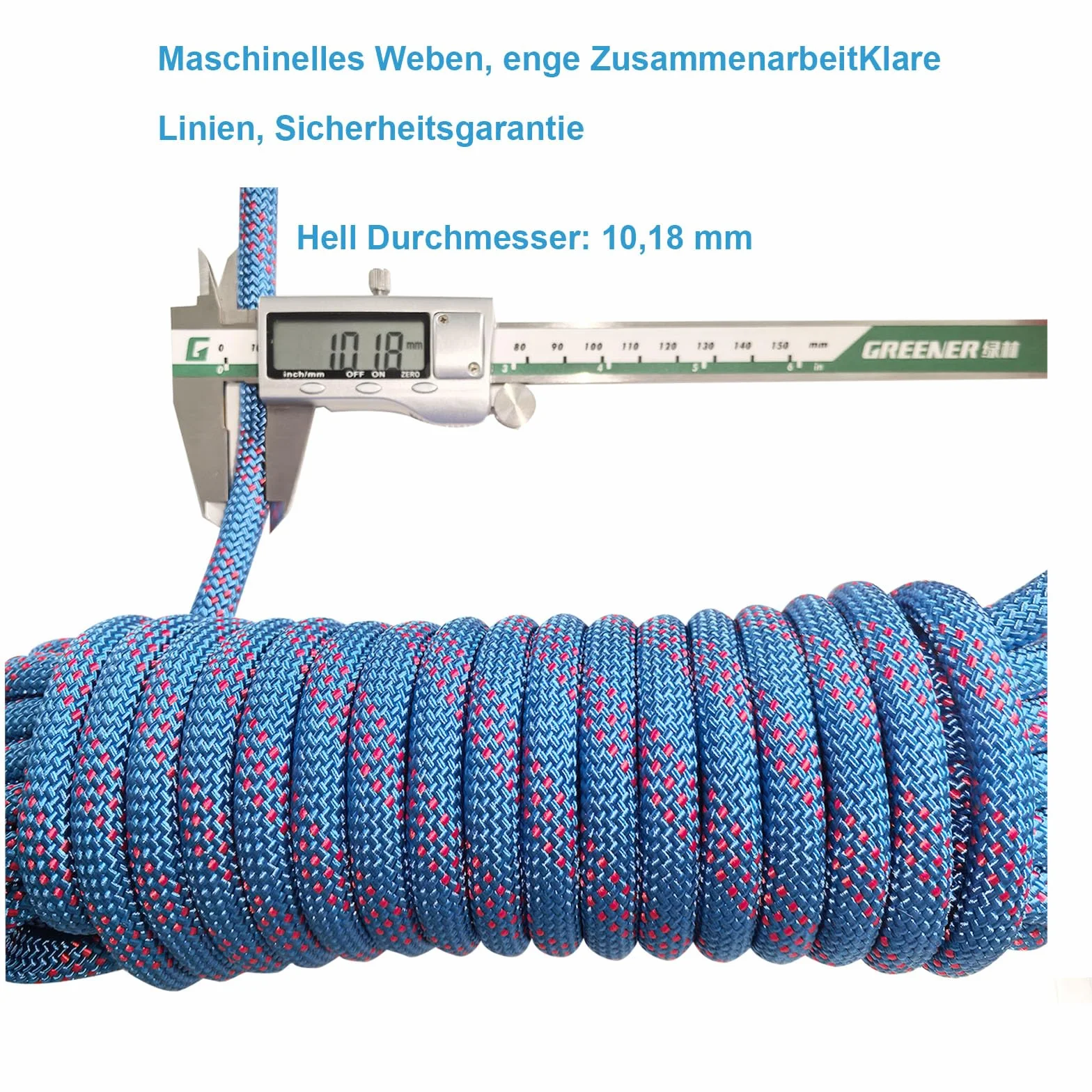 Kletterseil 10mm Outdoor-Seil 40m Statisches Kletterseil Feuerrettungs-Fallschirm-Seil Geflecht Nylon mit 2 Stahlhaken für Wandern Outdoor Bergsteigen Sport Camping
