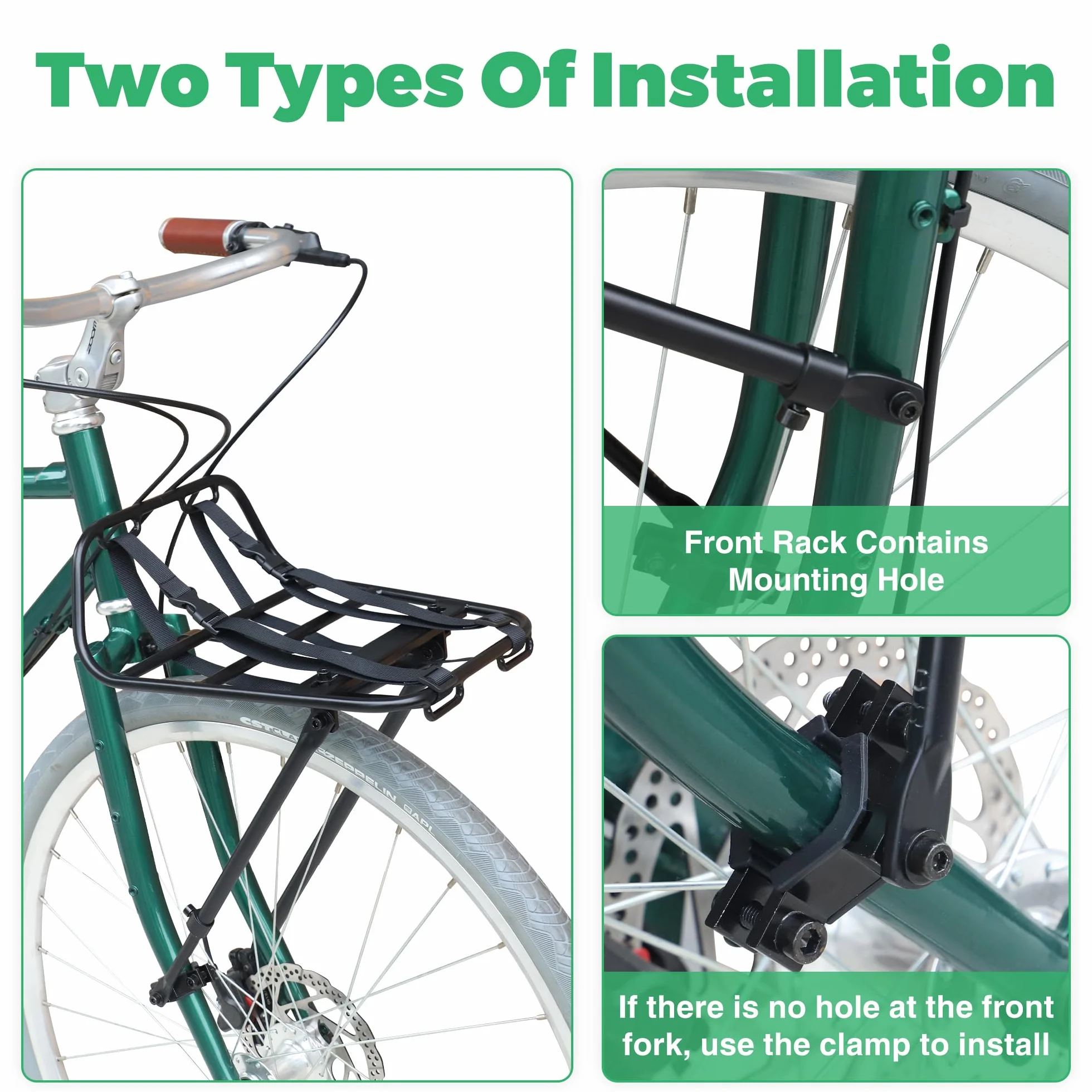 ZUKKA Fahrrad Gepäckträger vorne Maximaler Belastung 15kg,Aluminiumlegierung Geeignet für 24-29 Zoll 700C Fahrräder für Mountainbike Rennrad