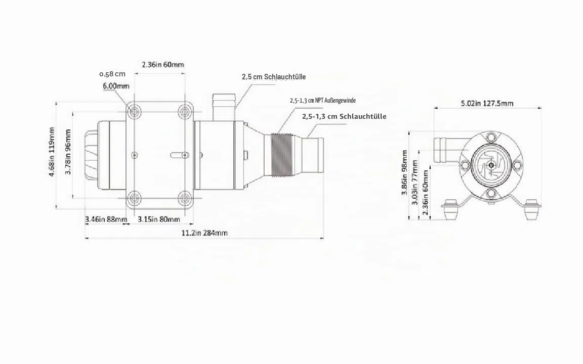 LIGHTEU DC 12V 45L/min SEAFLO Zerhackerpumpe/Fäkalienpumpe für Marine,boote,Yacht,Wohnwagen, Camping, Outdoor, Garten.