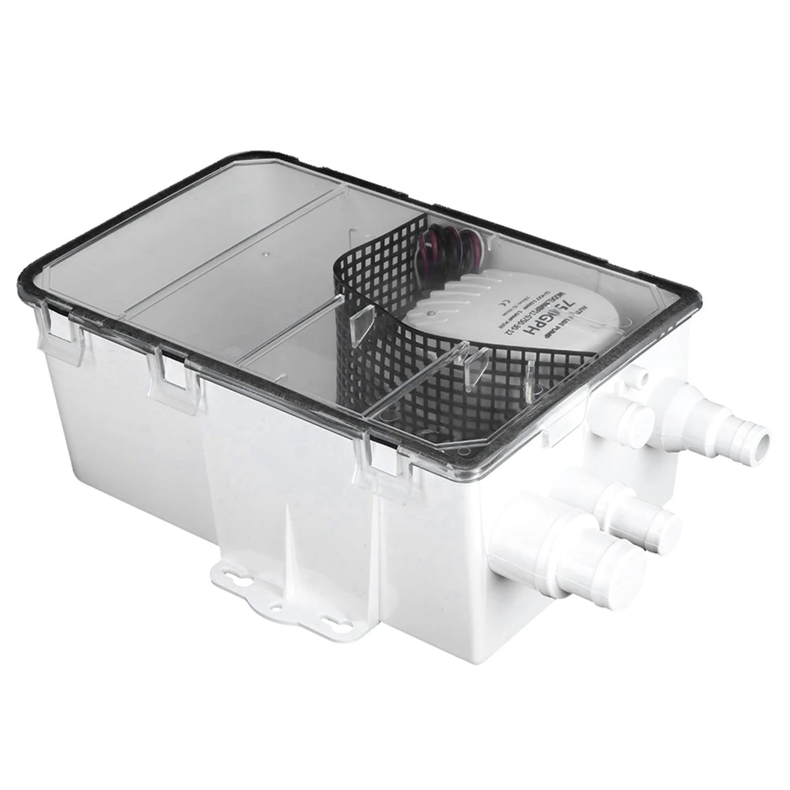 Shower Sump Pump System Boat RV Bilge 12V 750GPH Marine Multi Port Drain Box