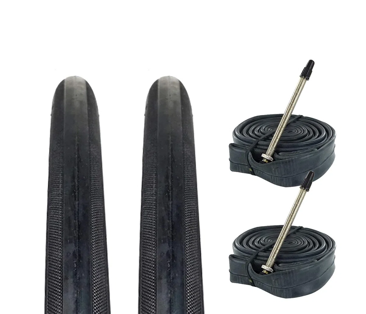 Zol Bundle 2 PACK Z1233 Road Reifen und Schlauch 700 x 23 C, Presta/Französisch 80 mm Ventil
