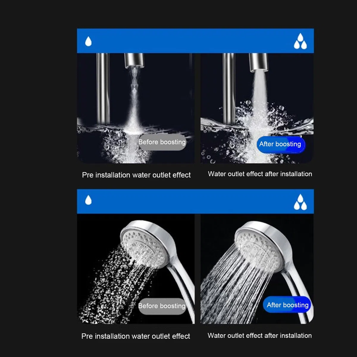 Weytoll Wasserdruckerhöhungspumpe, automatisch, leise, bürstenloser Motor mit 3 Geschwindigkeiten für Wasserhähne, Toiletten, Boiler, Duschen (EU -Stecker)