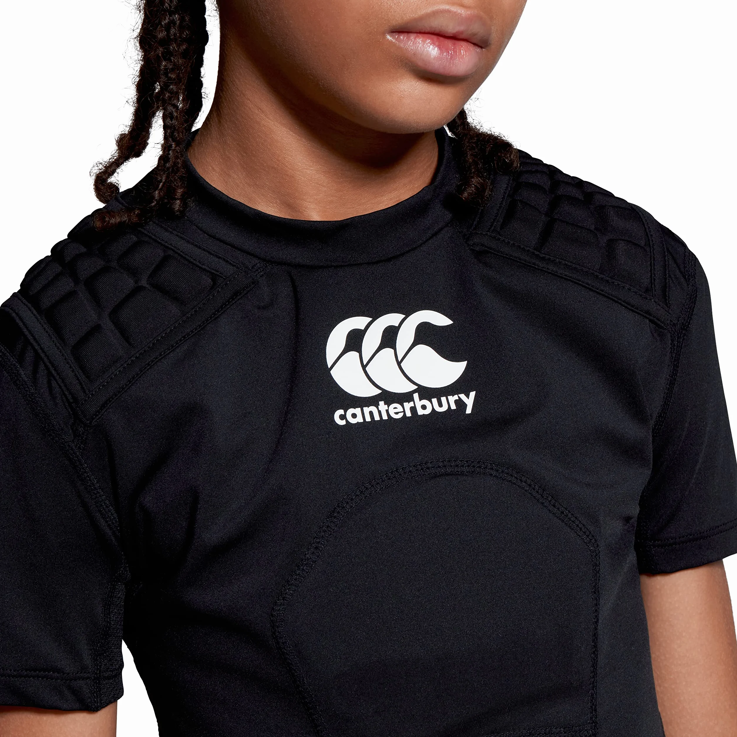 Canterbury Kid's Rugby Protection Vest, Black/Whte/Silver, MB