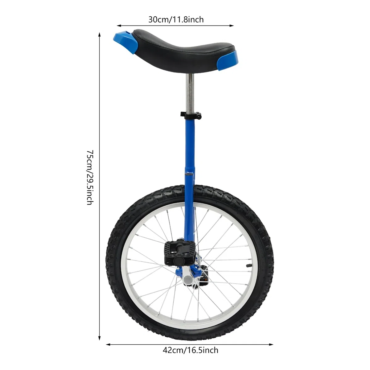 18 Zoll Einrad für Sport, Verstellbares Einrad-Fahrrad Balance Training für 5-60 Jahre, Manganstahl-Rahmen, Tragkraft bis 75 kg