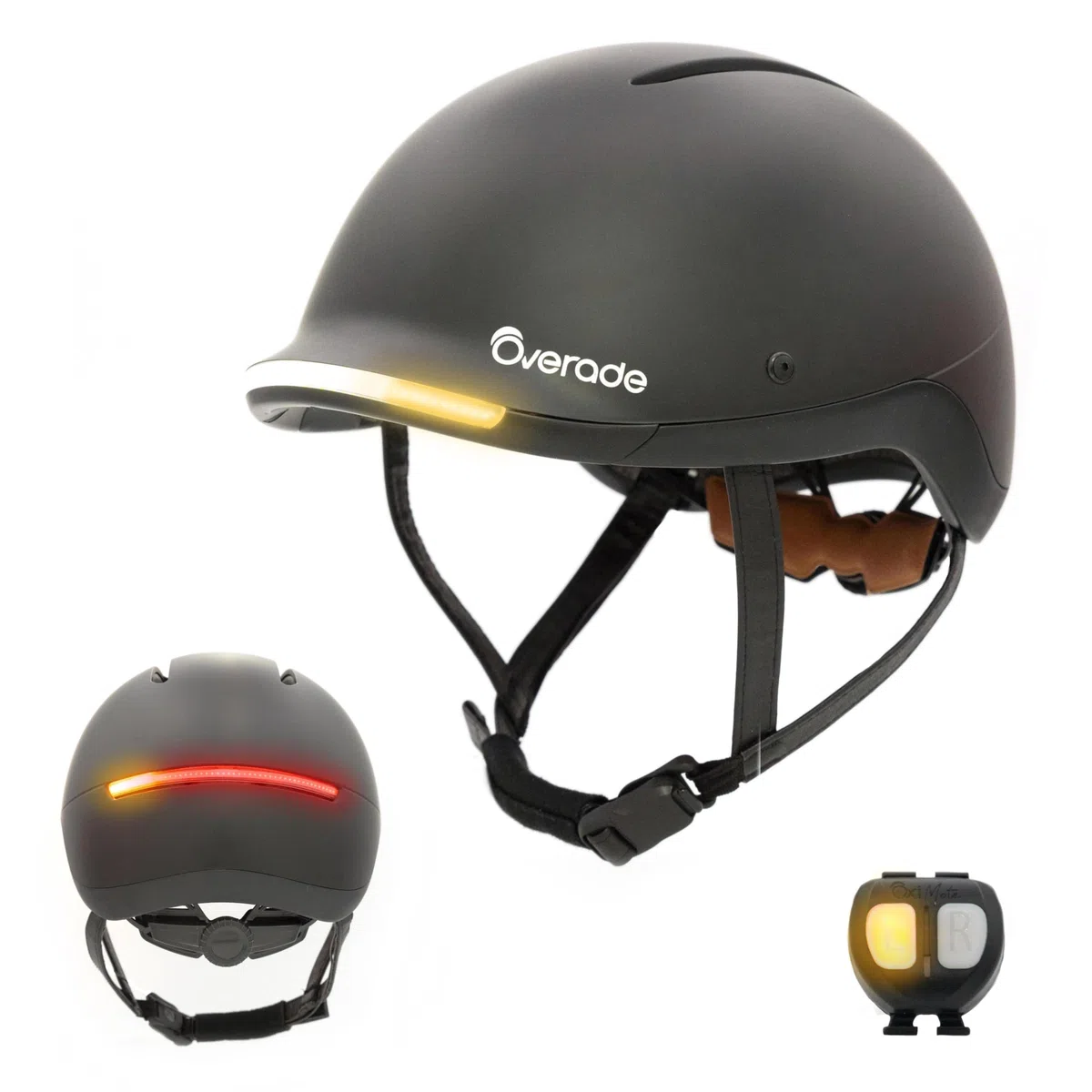Overade European Innovation - Life Helm Für Fahrräder Und Scooter, Mit Starker Beleuchtung Vorne/Hinten, Inkl. Oximote Blink-Fernbedienung, Einheitsgröße