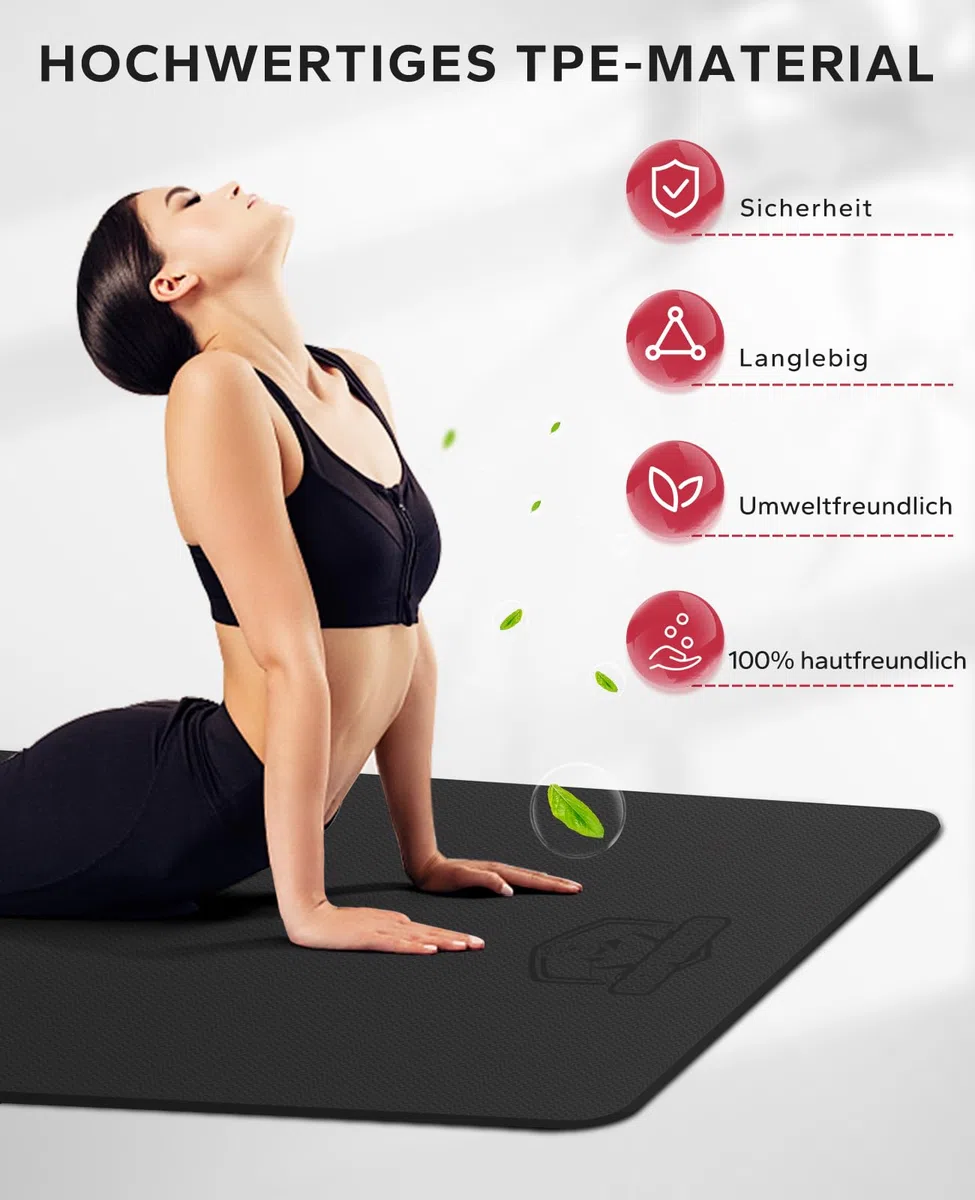 HAPBEAR Yogamatte XXL- Extra Groß Breit Yoga Matte, Sportmatte Fitnessmatte Rutschfest 198cm x137cm/183cm x122cm/183cm x116cm,Ultra Haltbar, Gymnastikmatte für Pilates, Gym, Zuhause, Workout