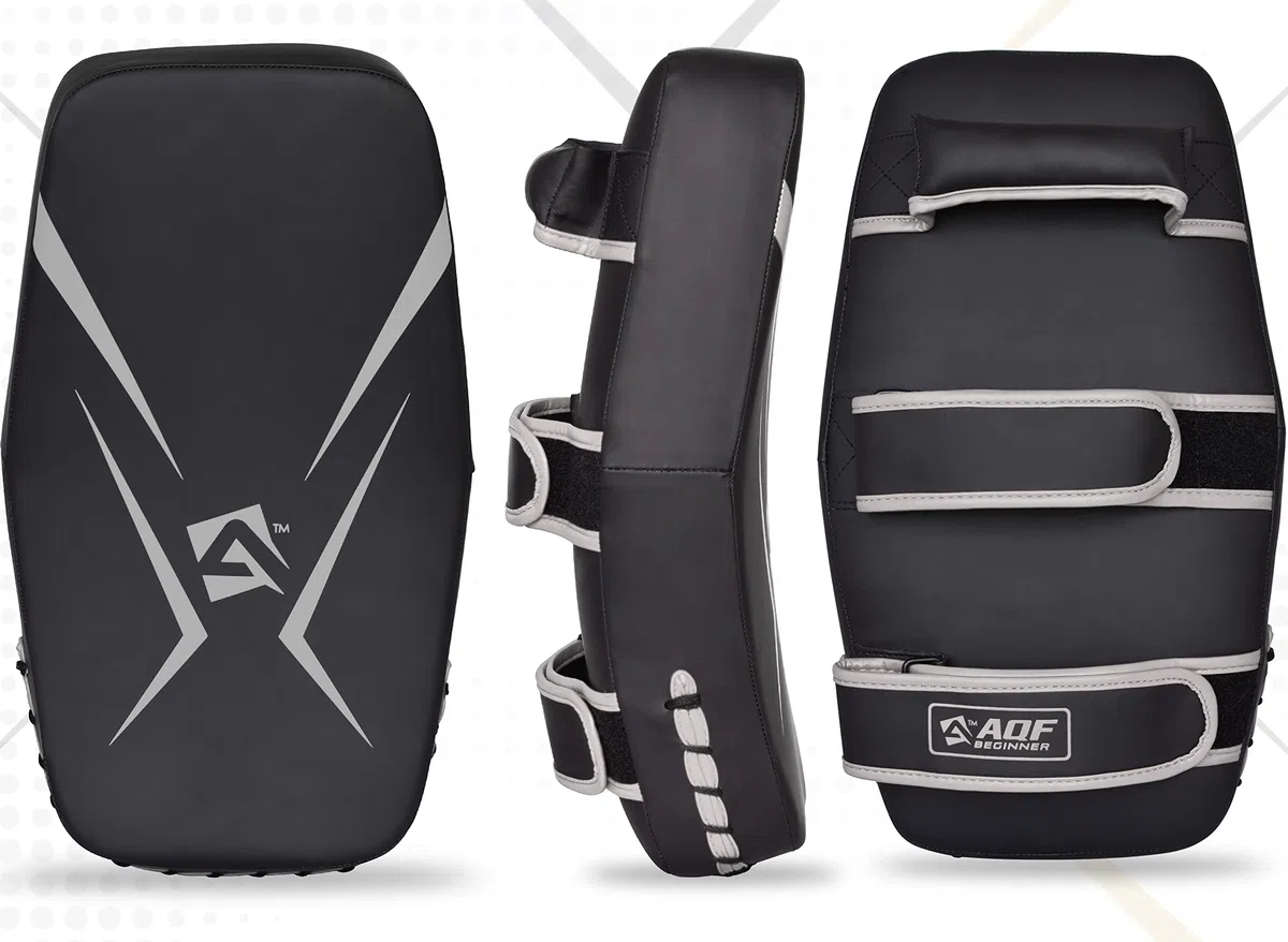 AQF Schlagpolster Kampfsport, Pratzen Boxen Maya-Leder Curved, Pratzen Kickboxen, Muay Thai Kick Pad, Schlagkissen, Box Pads Für Boxing, Martial Arts, Karate & MMA