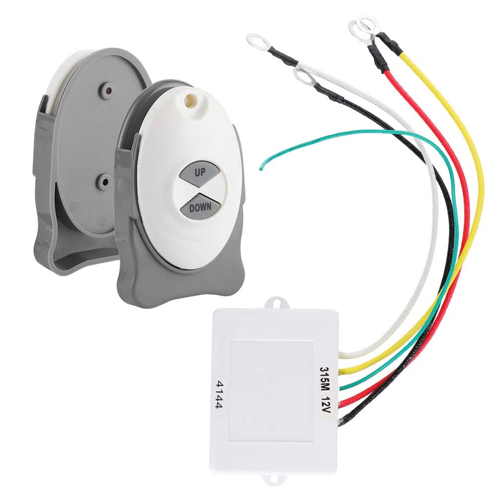 Fernbedienung Ankerwinde,Drahtlose Fernbedienung Ankerwinde,Boot Segel Controller,Anker Fernbedienung Ankerwinde Drahtloser Schalter Trimm Controller Marine Boot Segel Zubehör 2 Sender Boot Zubehör