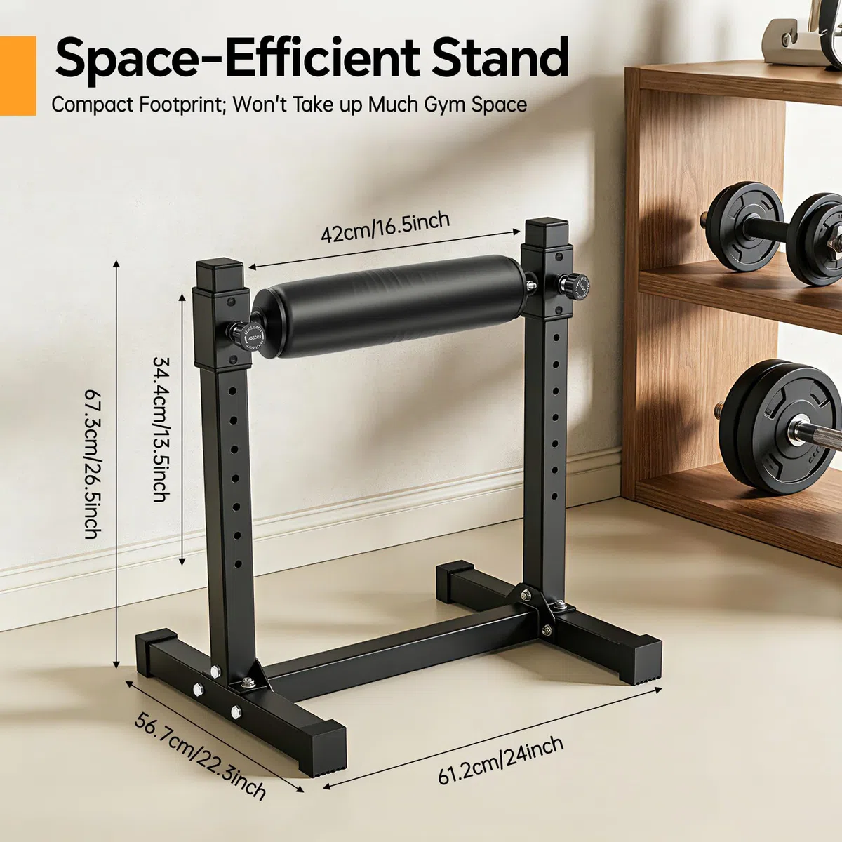 Bulgarischer Split Squat Stand, Single Leg Squat Roller Stand mit 9 Verstellbaren Rollenhöhen Lower Body Specialty Machine für Kniebeugen Beinausfallschritte