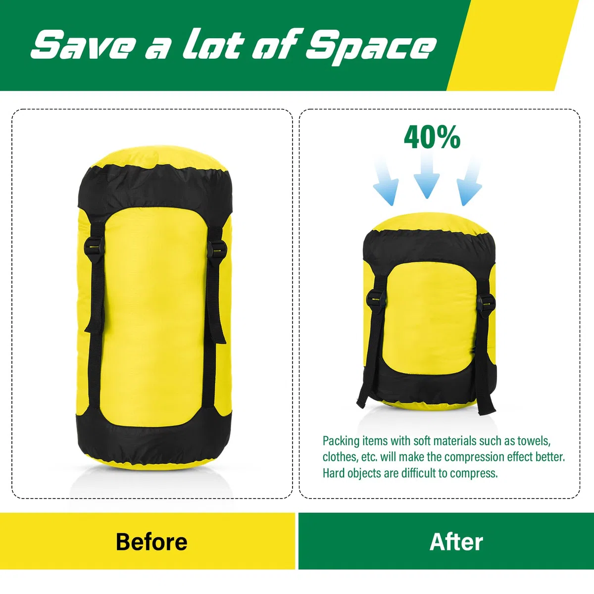 5 Stück Kompressionssack 5L/10L/15L/20L/35L Aufbewahrungstasche für Schlafsack für Rucksackreisen Wasserdicht Kompressionssack Leichte für Camping Outdoor Wandern Reisen
