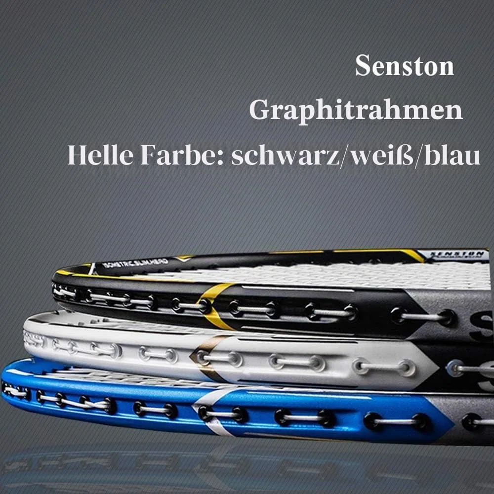 Senston Graphit Badminton Set Badmintonschläger Profi Badminton Schläger mit Schlägertasche und 6 Stück Nylon Federbälle