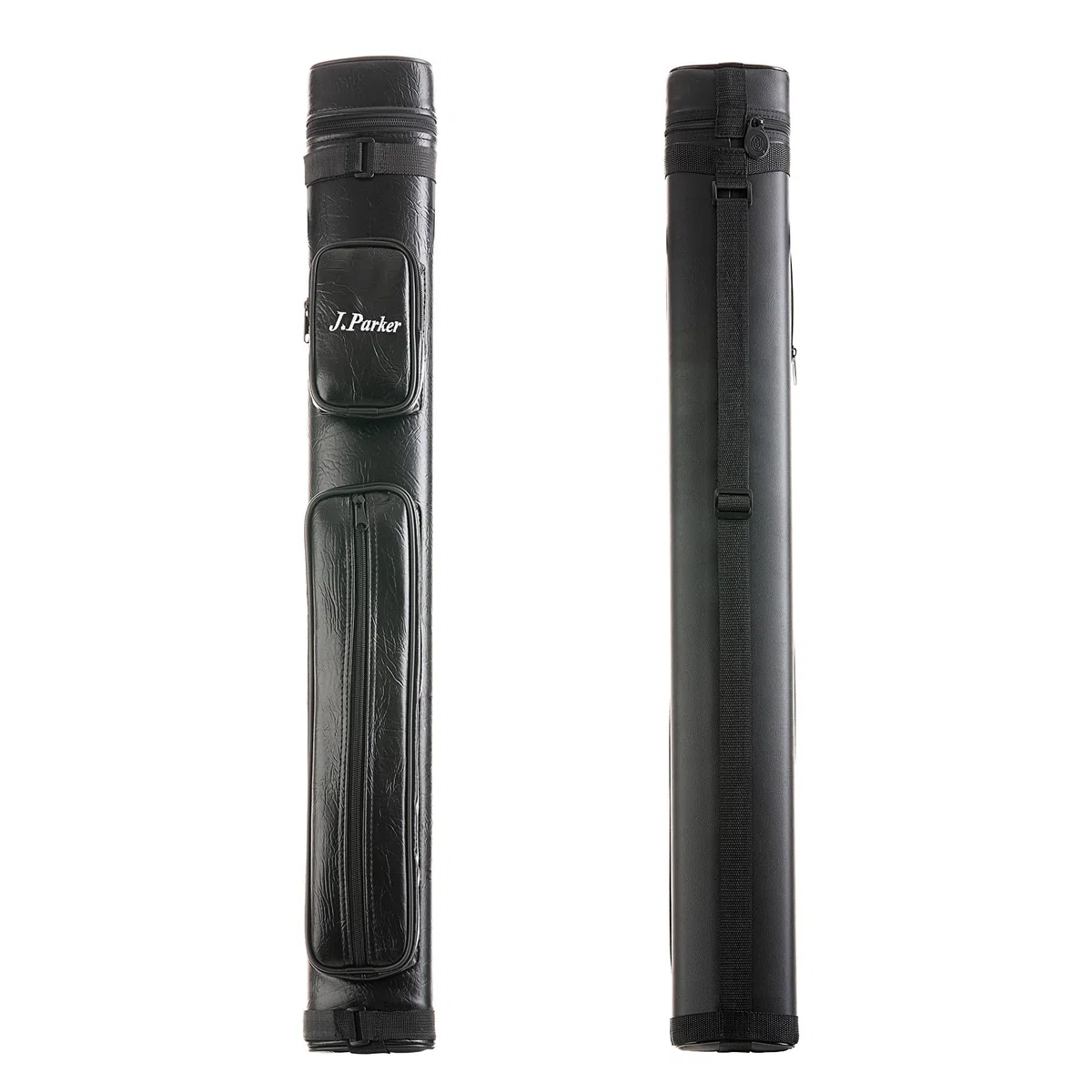 J. Parker Billardköcher für 2 Queues 2/2 & 2/4 Ausführung, hochwertiges Kunstleder Cue-Case für optimalen Schutz, große Zubehörtasche und Tragegurt, Länge 85 cm