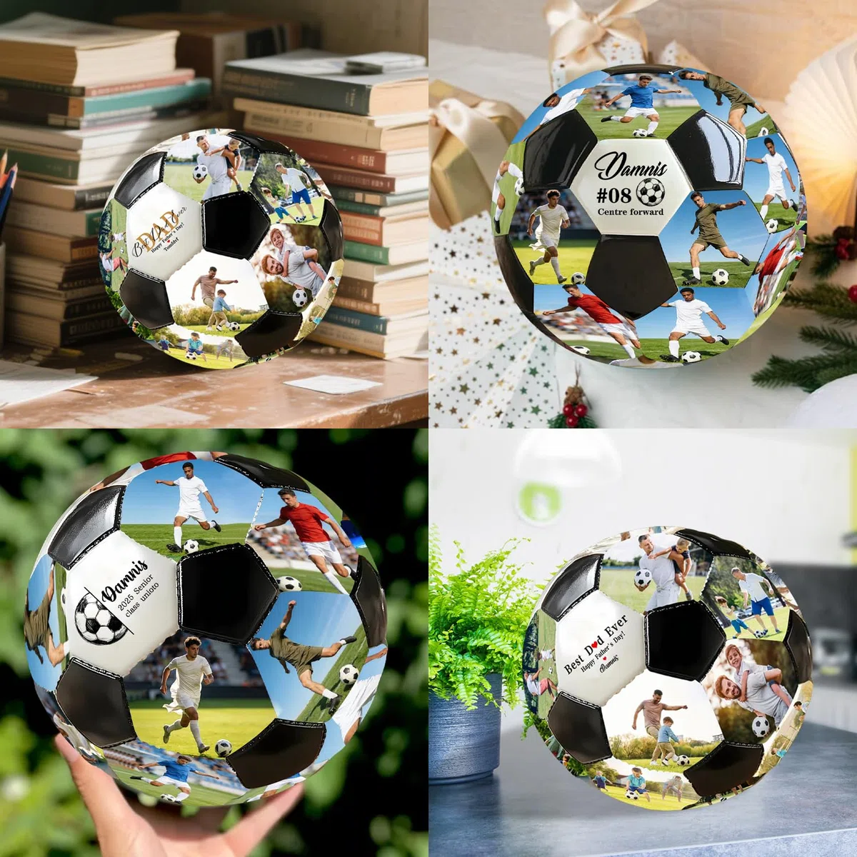 Personalisierter Foto-Fußball mit Namen, personalisiertes Fußball-Geschenk für Sohn, Tochter, Freund, Fußball-Fan, bester Vater aller Zeiten, Geschenke für Papa