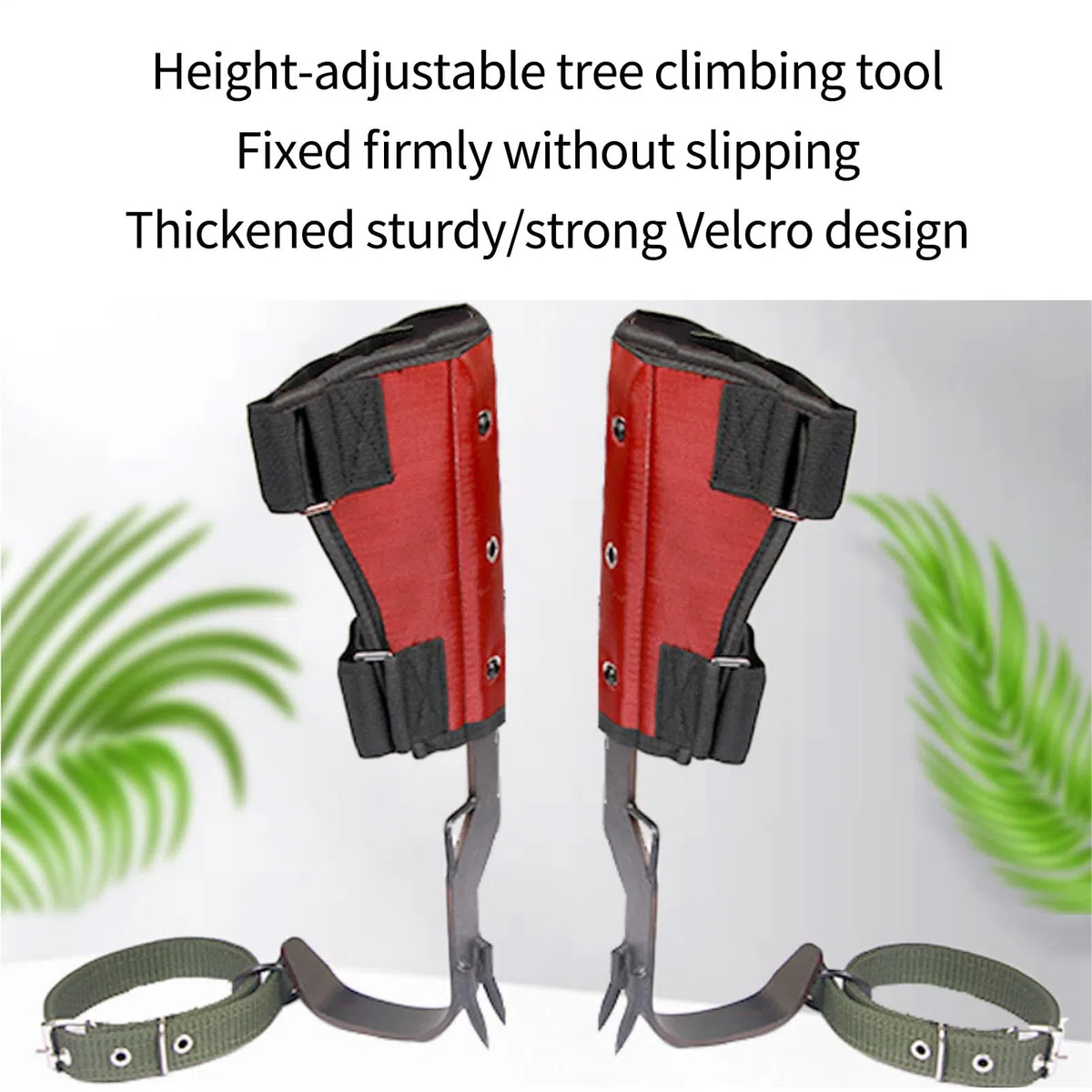 Kletterspitzen,Baumkletterspikes Stange für Baumarbeiten, Jagen, Obstpflücken - Verstellbare Kletterbaumspitzen mit Schuhen, Stiefeln, Stahlpedal