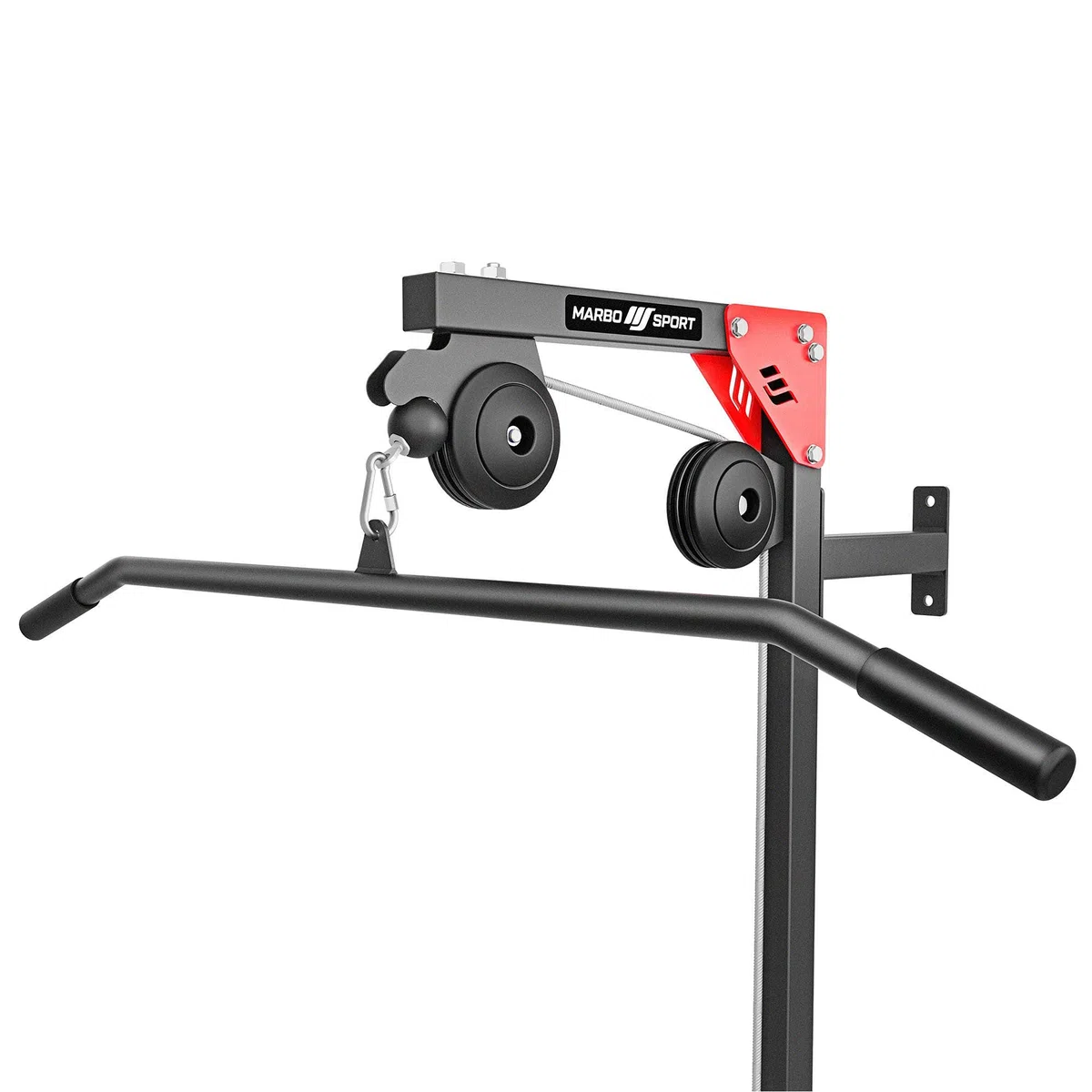 Marbo Sport - Latzug Station, Klimmzugstange Hantelbank - Kraftstation für Zuhause - LAT-Machine MH-W102 2.0 - Sportgeräte Fitnessgeräte für Zuhause - Kabelzugstation Kabelturm Homegym Trainingsgeräte