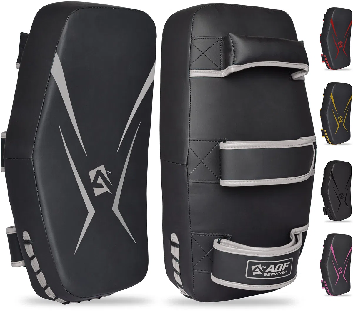 AQF Schlagpolster Kampfsport, Pratzen Boxen Maya-Leder Curved, Pratzen Kickboxen, Muay Thai Kick Pad, Schlagkissen, Box Pads Für Boxing, Martial Arts, Karate & MMA