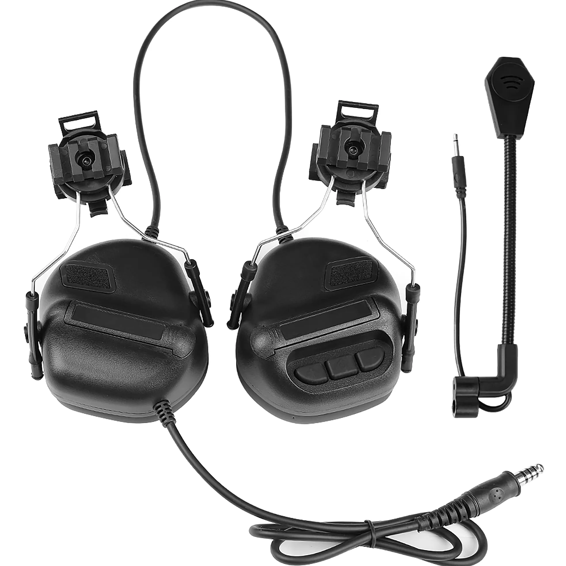 Taktisches Headset für Helm Airsoft Paintball Helm Seitenschiene Kopfhörer Wasserdichtes Schieß Jagd Headset Ohrenschützer Funktionskopfhörer