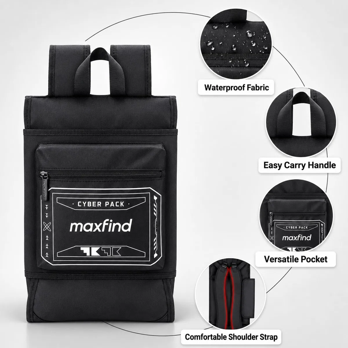 maxfind Professioneller Skateboard-Rucksack, wasserdicht, langlebig, multifunktional, Sporttasche für Elektro-Skateboard & Longboard, Pendler, Reiserucksack mit verstellbaren Trägern